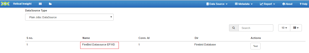 Firebird Plain JDBC Datasource using Helical Insight