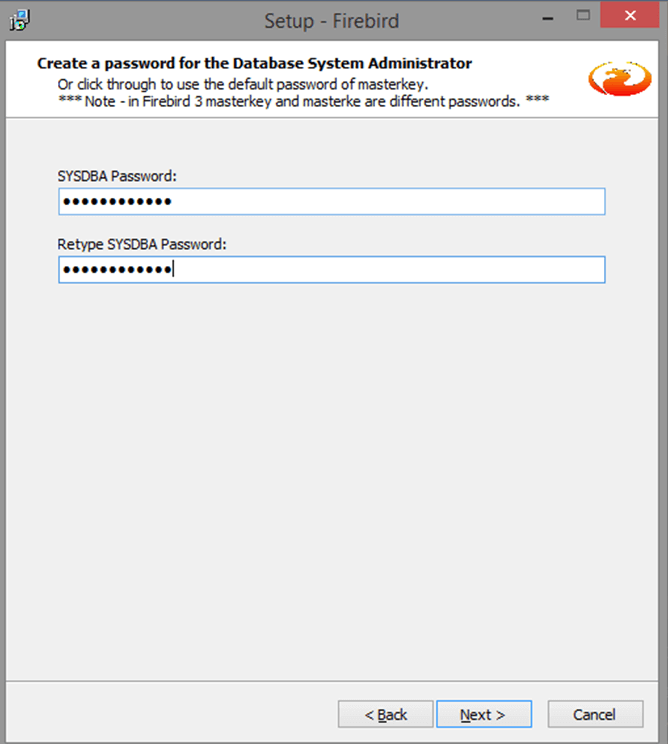 setting firebird admin password