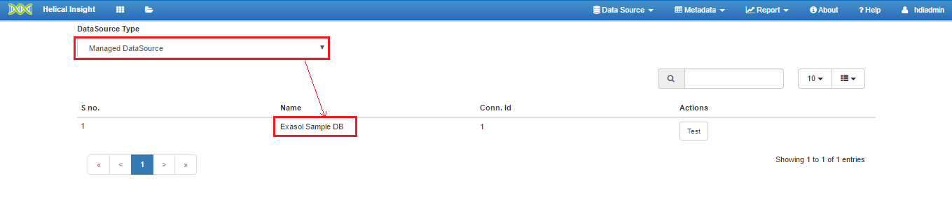 Exasol-managed-datasource-connection