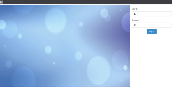 Login page after applying the changes