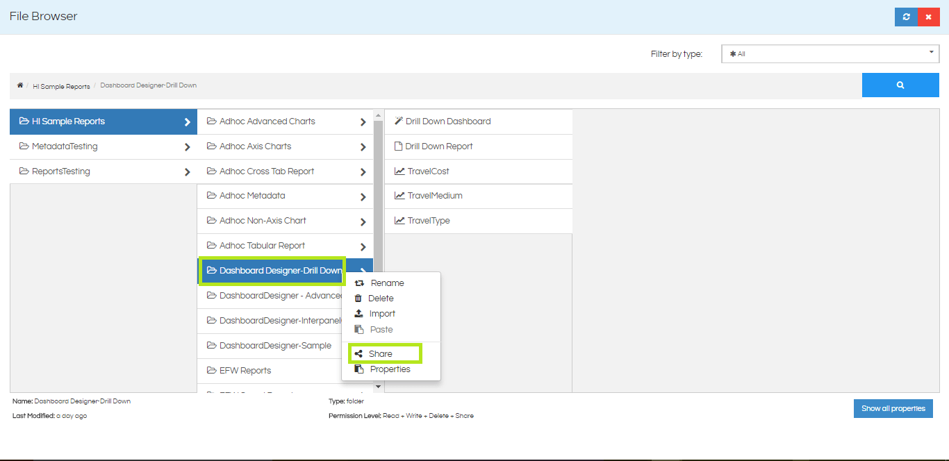 sharing dashboard individually