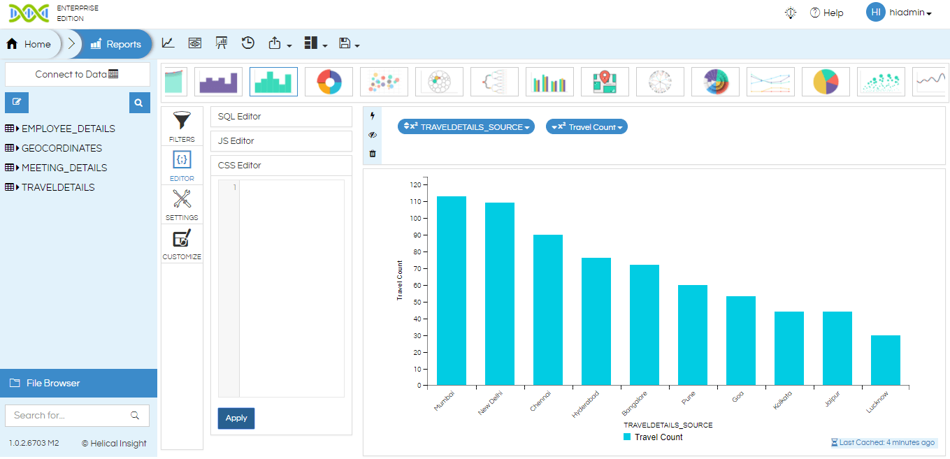 Adding Background Color to Charts - Helical Insight