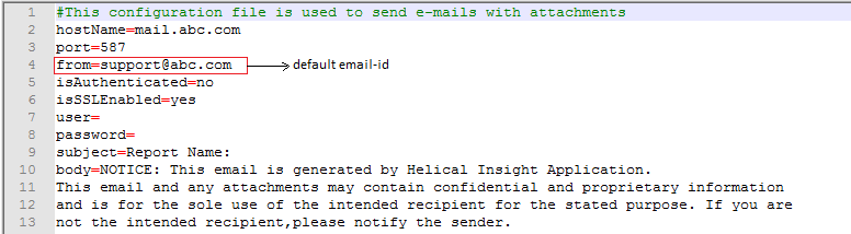 default email configure setting