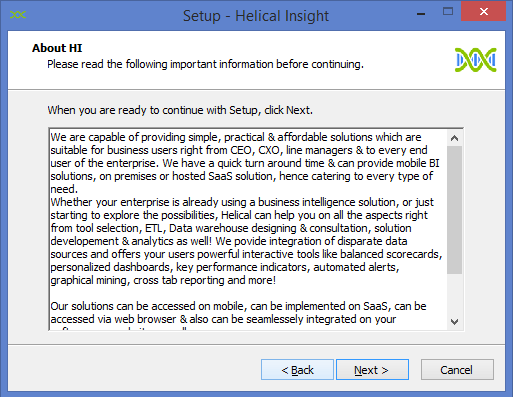 HI Setup - About HI