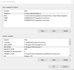 Configure JAVA_HOME / JRE_HOME Environment Variables