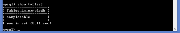 list tables