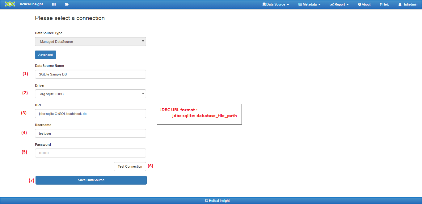 sqlite-helicalinsight-datasource-create