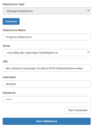 Managed Datasource Progress Database