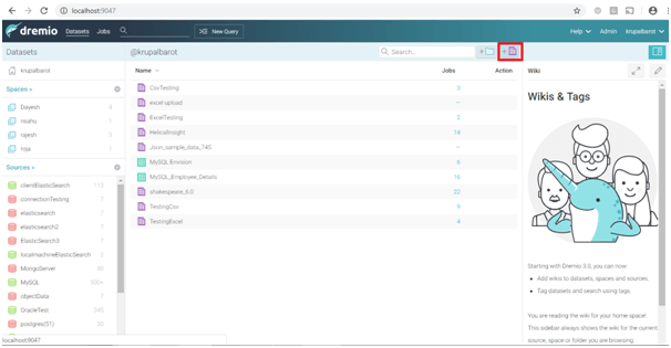 csv and excel via dremio