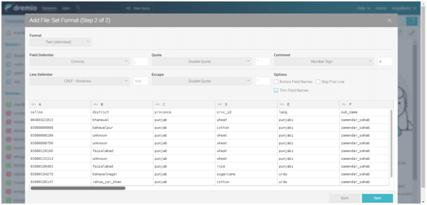 csv and excel via dremio