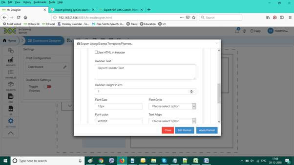 printing option