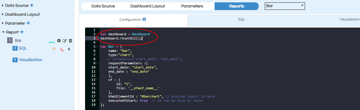 report configuration