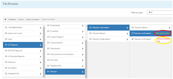 Tabular Report FrontEnd