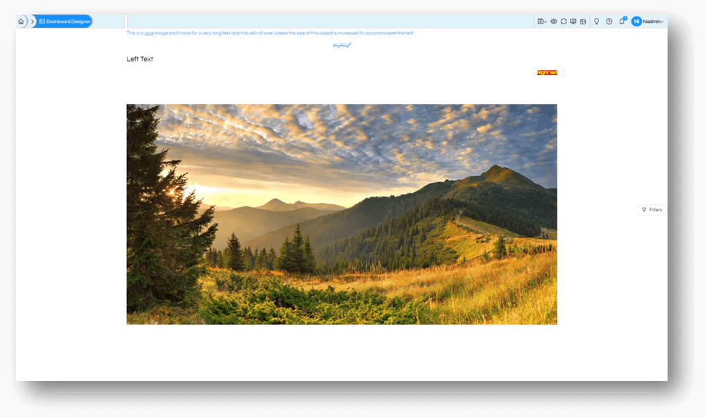 Adding Image and Text within Dashboard