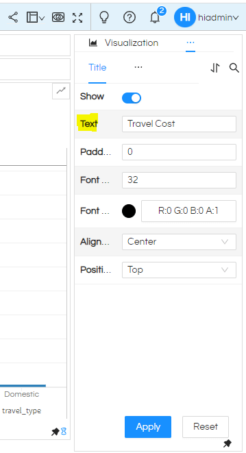 Selecting the type of bar charts in Helical Insight 5.0