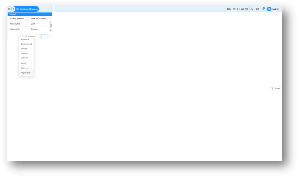 Alignment in Dashboard