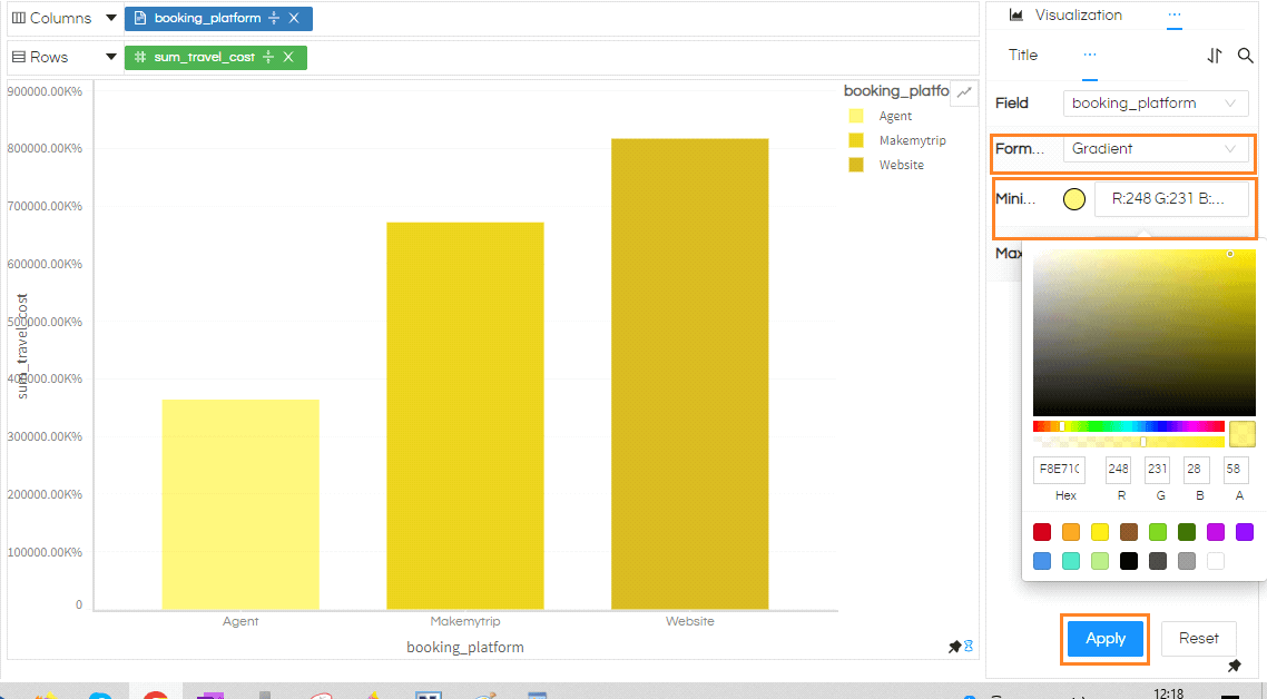 Changing Color on a report in Helical Insight 5.0