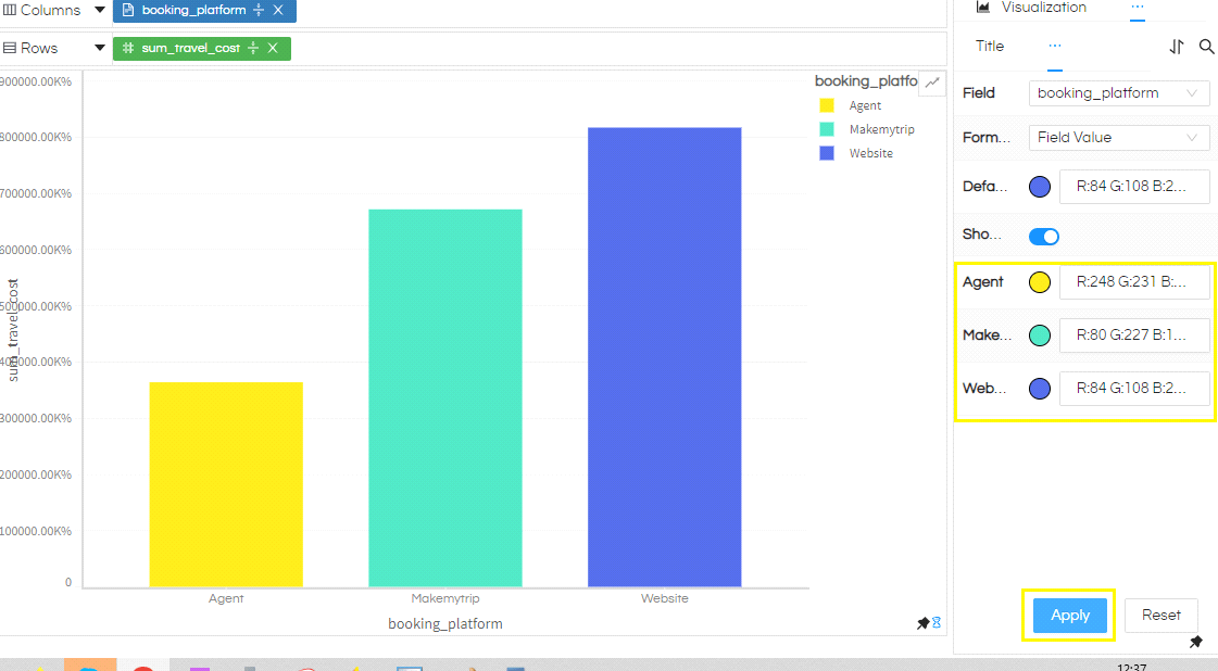 Changing Color on a report in Helical Insight 5.0