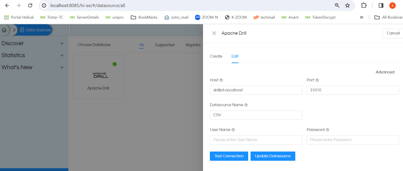 Connecting To Flat Files Using Apache Drill In Helical Insight 5.1