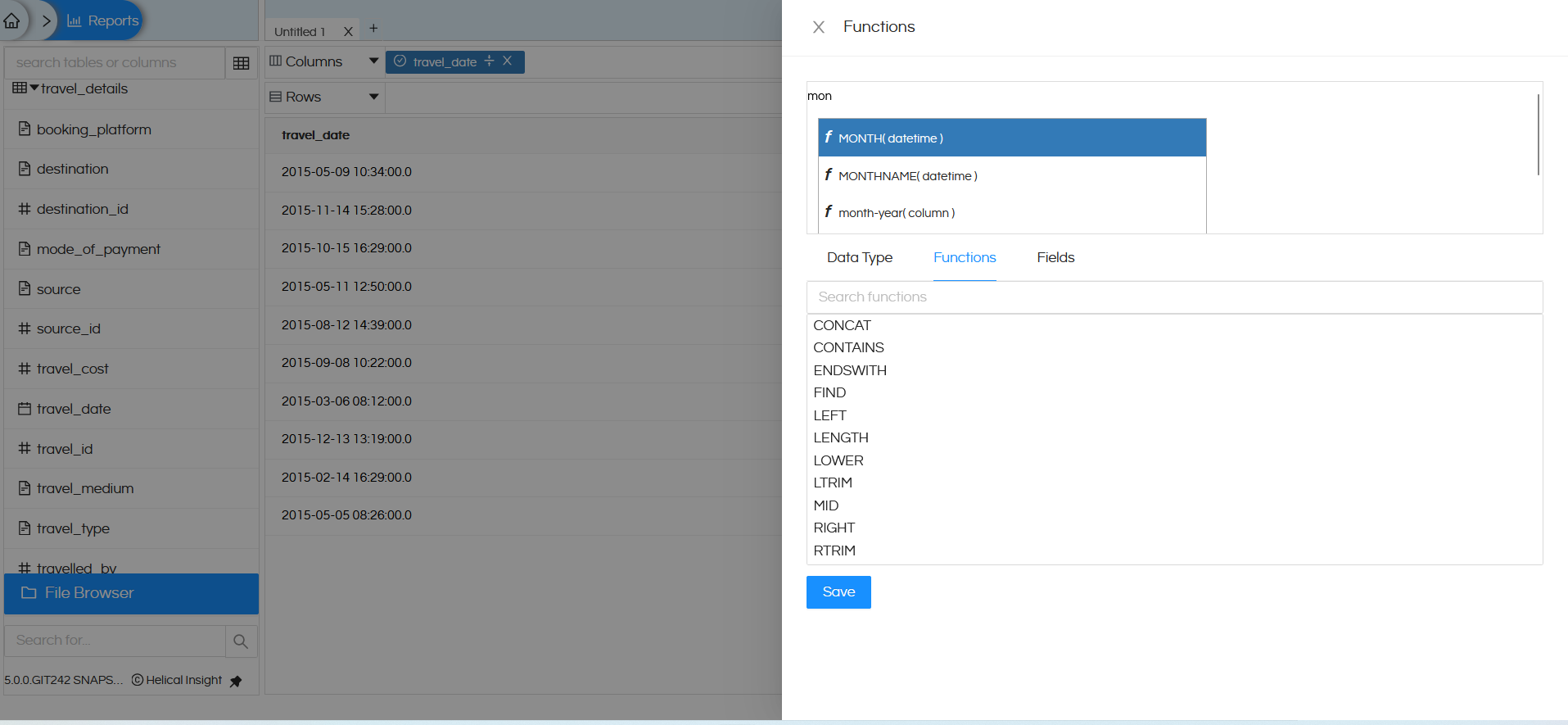 Database Functions