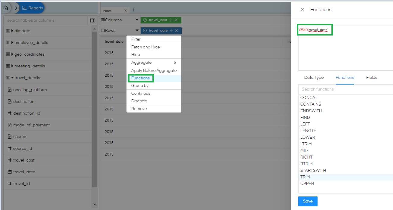 Database Functions