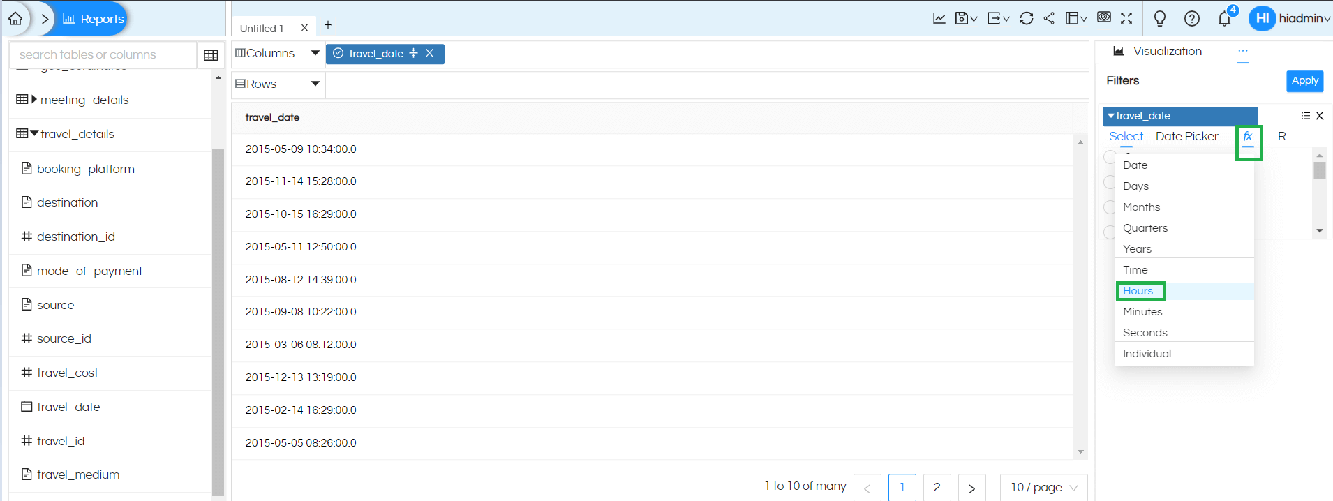 Date/Date Time Usage as Filters In Helical Insight