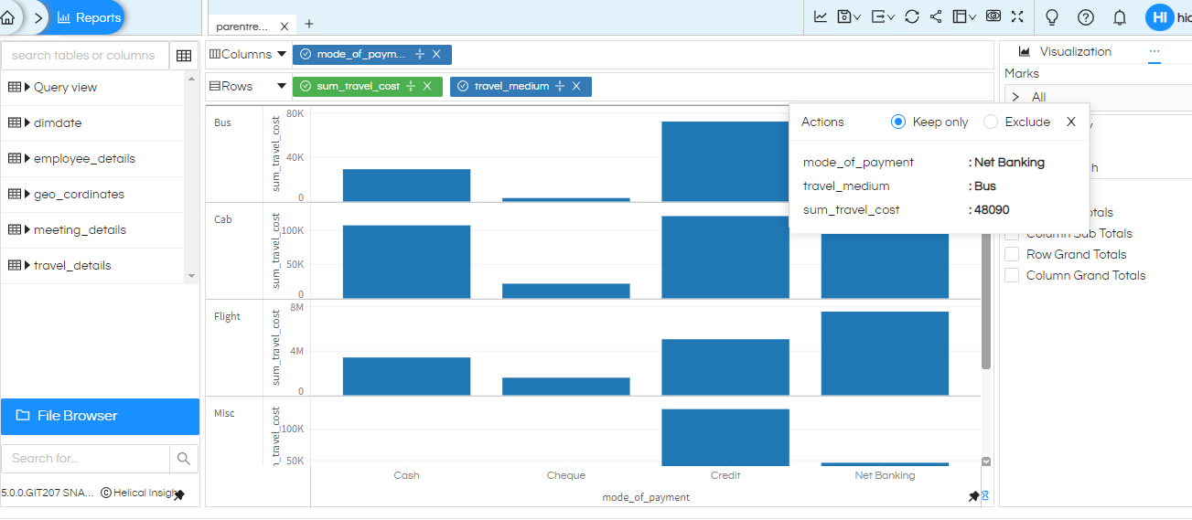 Configuring drill down
