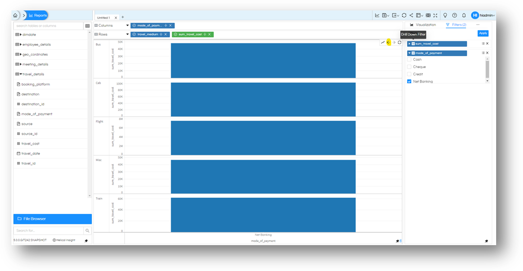 Configuring drill down