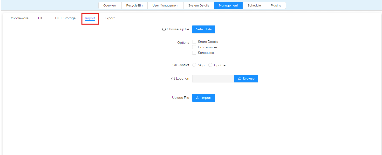 EXPORT/IMPORT A File In Helical Insight