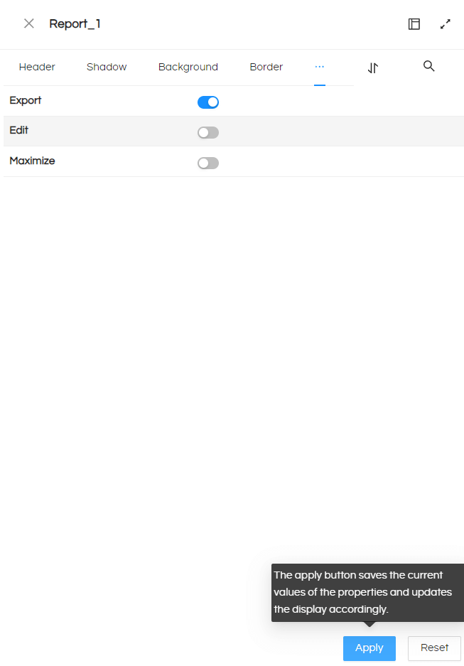 Enabling the export options into Excel and CSV at panels in Dashboard