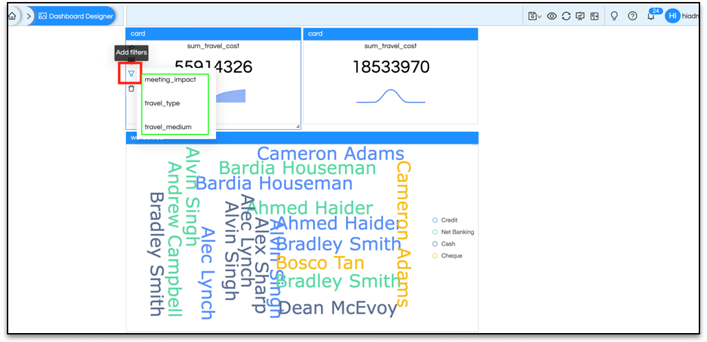 Filter Settings For Dashboard