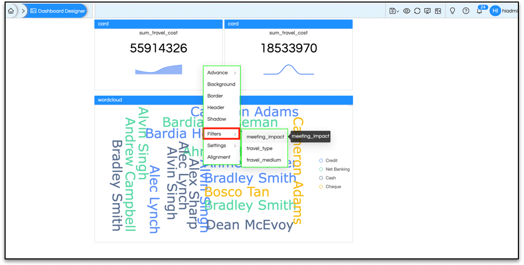 Filter Settings For Dashboard