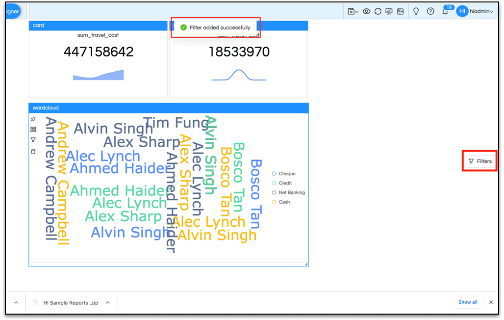 Filter Settings For Dashboard