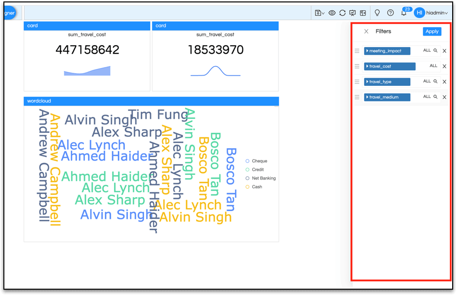 Filter Settings For Dashboard