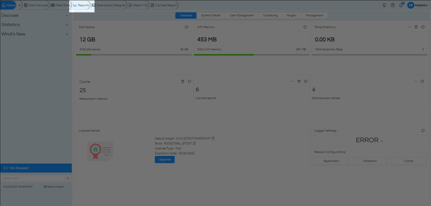 Getting Started with Helical Insight Self Service Reporting Interface