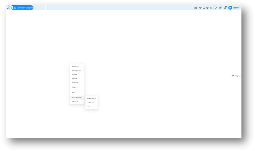 Grid Settings on Dashboard