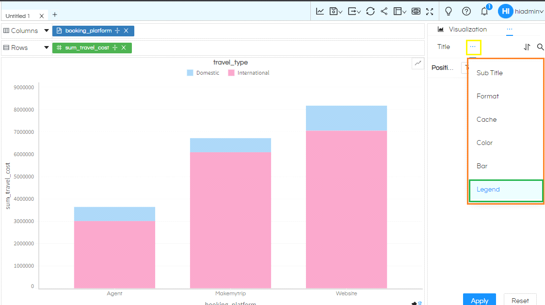 Managing legend in reports