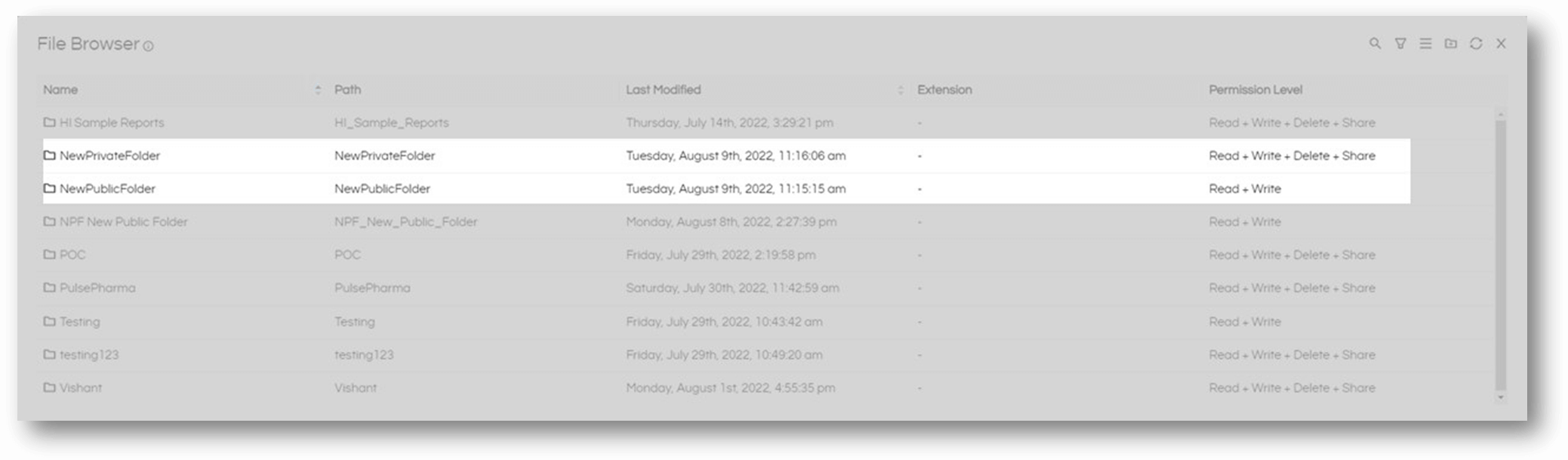 Public And Private Folders in Helical Insight 5.0