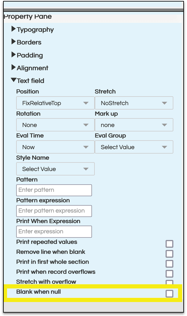 Replacing Null Values With Blank In Canned Report