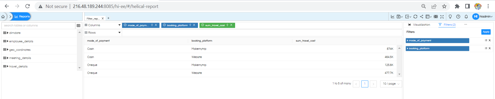Right-Click Operations In Dashboard Designer