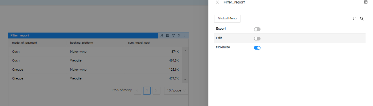 Right-Click Operations In Dashboard Designer