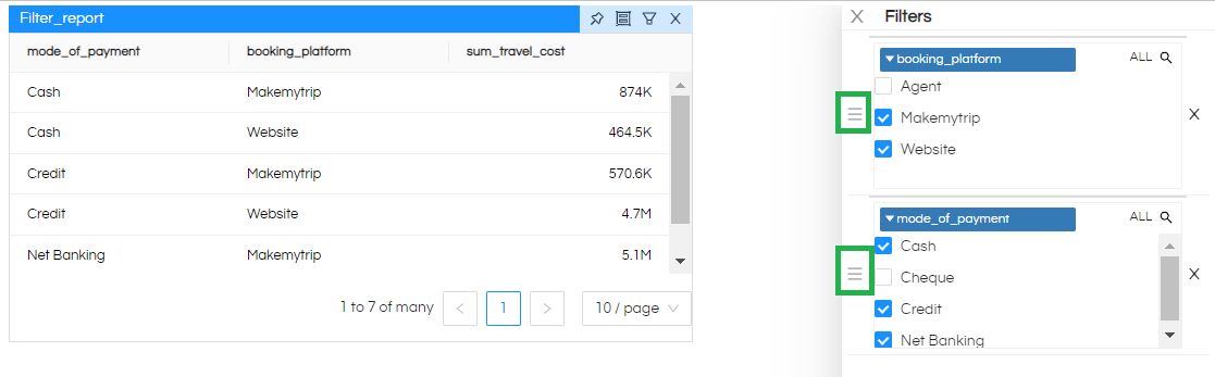 Right-Click Operations In Dashboard Designer