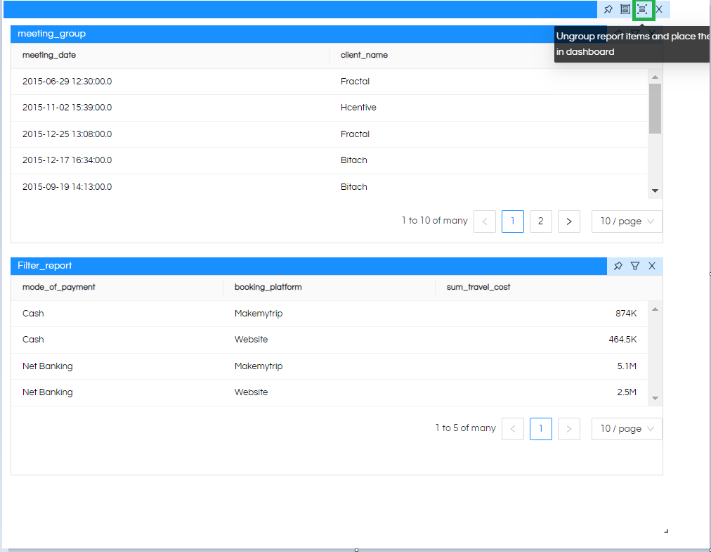 Right-Click Operations In Dashboard Designer