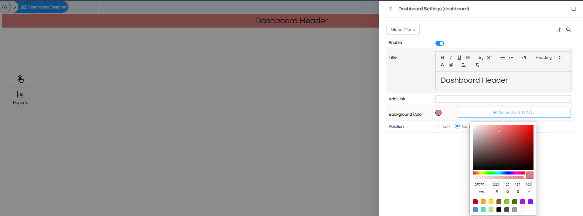 Right-Click Operations In Dashboard Designer