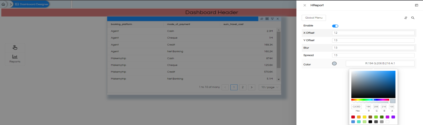 Right-Click Operations In Dashboard Designer