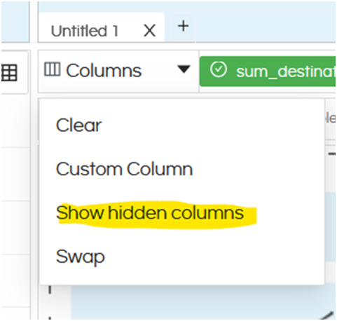 Show Hidden Column In Helical Insight