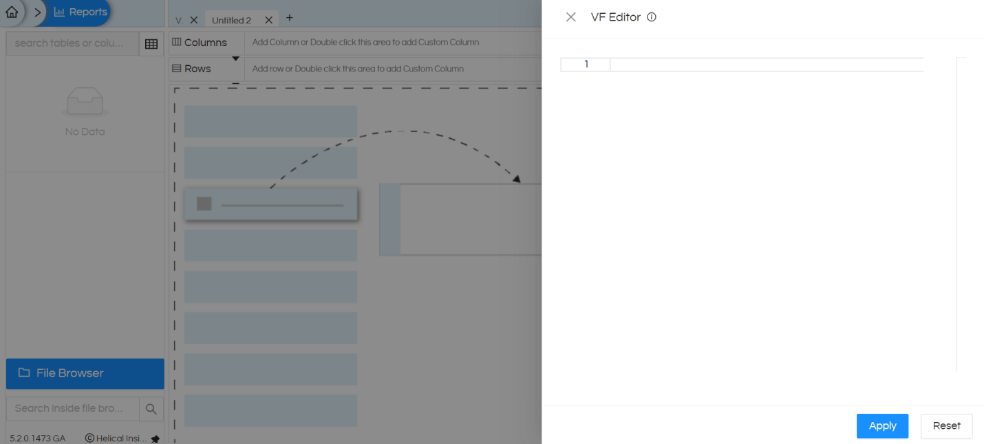 Custom Charts - Usage of VF in Helical Insight Version 5.2 Onwards