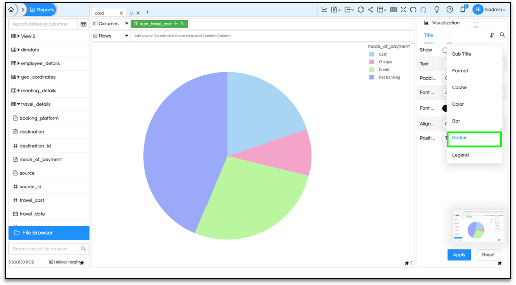 PERCENTAGE ON ARC PIE or DONUT CHART