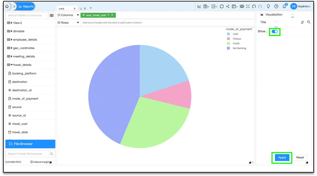 PERCENTAGE ON ARC PIE or DONUT CHART