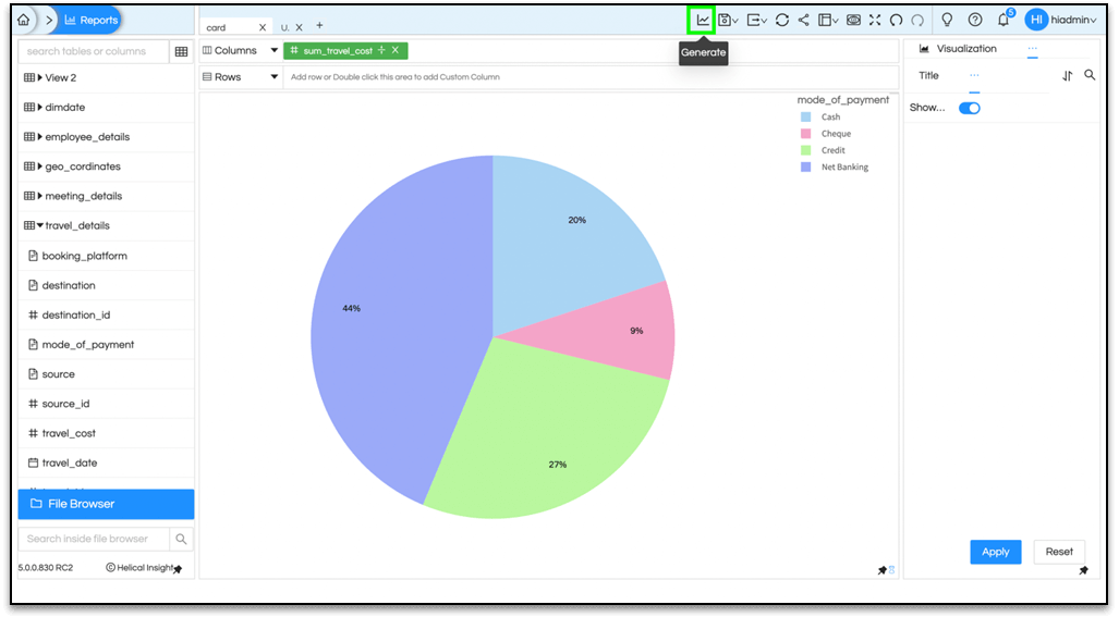PERCENTAGE ON ARC PIE or DONUT CHART